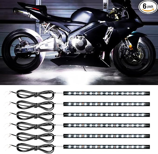 Car LED Strip Light,Motorcycle led Light Strip 30CM 15 SMD IP67 Waterproof Auto Interior Lights,for Home Decoration Car Motorcycles Boat Golf Cart Truck with 3M Tape(6PCS)