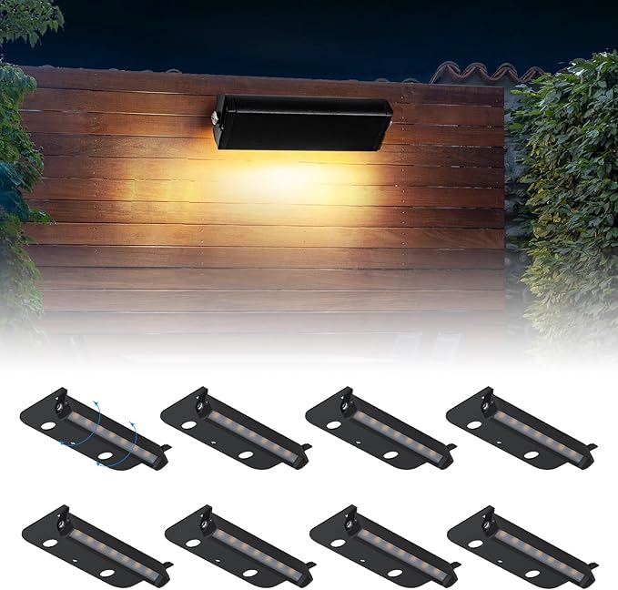 4inch 1.8W 12V AC/DC Low Voltage Landscape Lighting,2700K Soft White Retaining Wall Light,Hardscape Lighting Paver Light,50,000 Hours Lifespan Outdoor Step Light,8Packs-Black