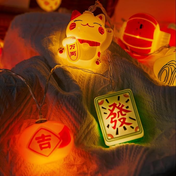 LOLStar Chinese New Year Decorations 2026, Lunar New Year String Lights 20 LED Window Lights Battery Operated (Not Included), Timer Function & 8 Flashing Modes, Spring Festival Lights for Home Decor