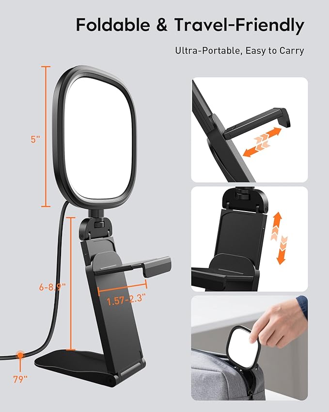 USB-Powered Selfie Ring Light for Desk, Laptop, Monitor & Phone – LitONES Eye-Caring Webcam Light with 84 Soft LEDs, 50 Modes, CRI 97.8+, 5” Small Streaming Light for Zoom, Video Calls & Conference