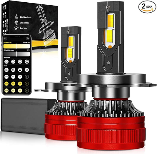 H4 Smart Bulbs, App Dimming & Color Temperature (3000K-6500K), Plug and Play, Pack of 2