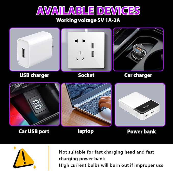 2PCS Car USB Night Lights, Touch Dimmable Vehicle Interior Ambient Lamp, Portable Retro Glass LED Light for Auto Decorations, Bedroom, Office, Camping, Gifts for Women and Men (Purple)