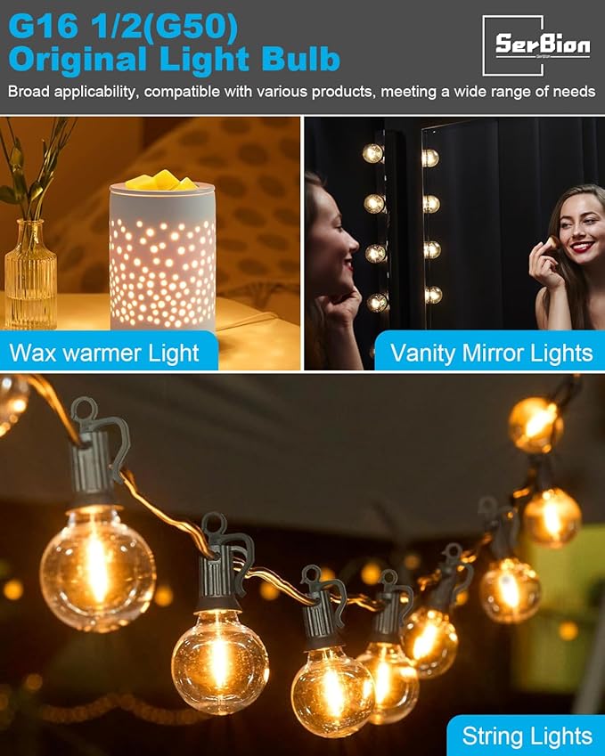 20 Watt Light Bulbs for Wax and Candle Warmers, E12 Base Lamp Bulbs for Mid-Size Scentsy Warmer, Dimmable, Warm White, High Temperature Resistance (6 PCS)