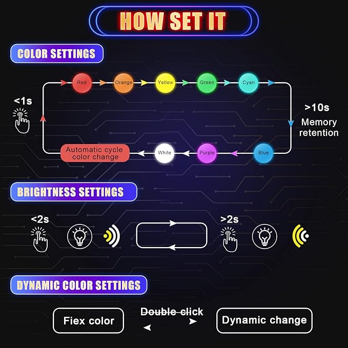 Frienda 6 Pieces Mini USB LED Light, Car LED Interior Lighting 5v Smart USB Atmosphere Light, Laptop Keyboard Office Decoration Night Lamp, Adjustable Brightness, 8 Colors