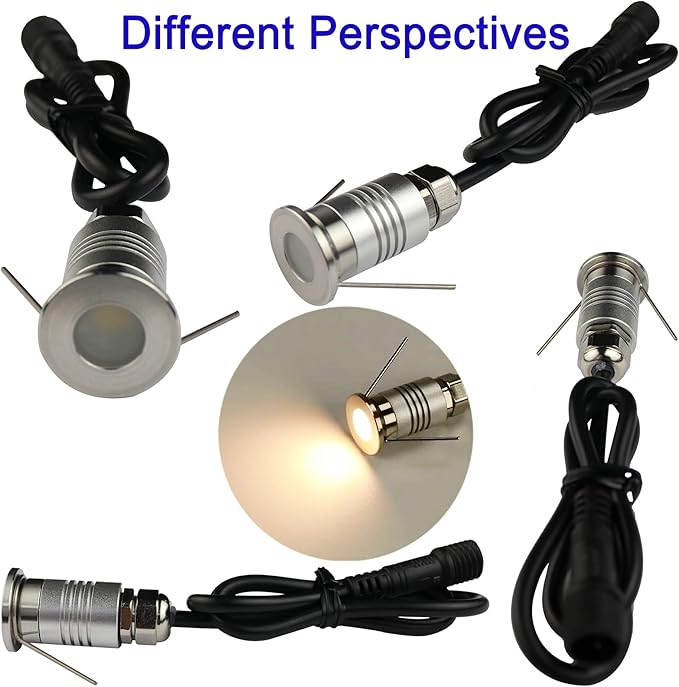 LED Mini In-Ground Well Light-Finger Size,1W 12V DC,120° Wide Beam Angle,IP67 Waterproof,Recessed Marker Indicator Underground Outdoor Landscape Lighting,Warm White-3000K (1 Pack)