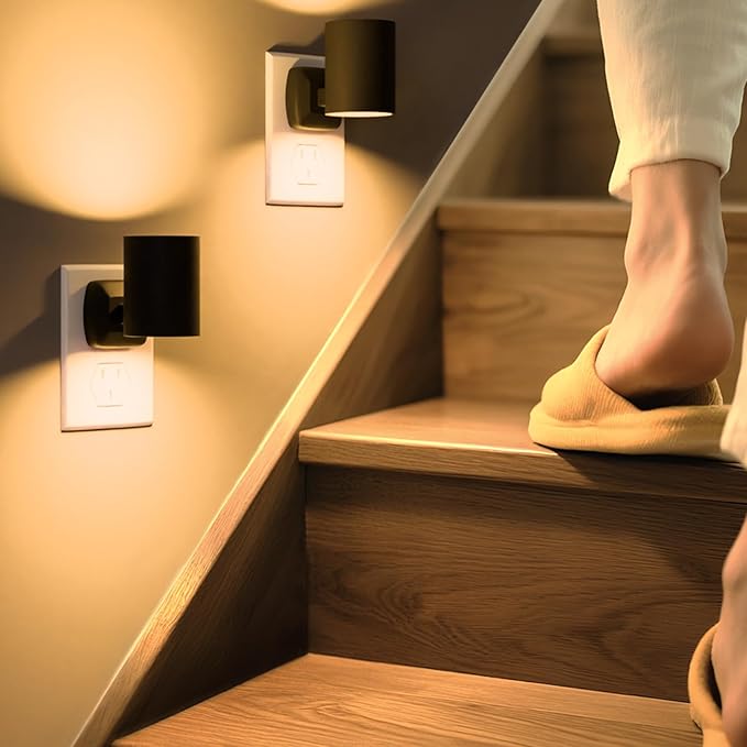 ETL Night Lights Plug into Wall 4 Pack,Plug in Nightlight,2700K Brightness Adjustable Night Light,Warm White,Dusk to Dawn Sensor, Nightlights for Bedroom, Bathroom, Hallway
