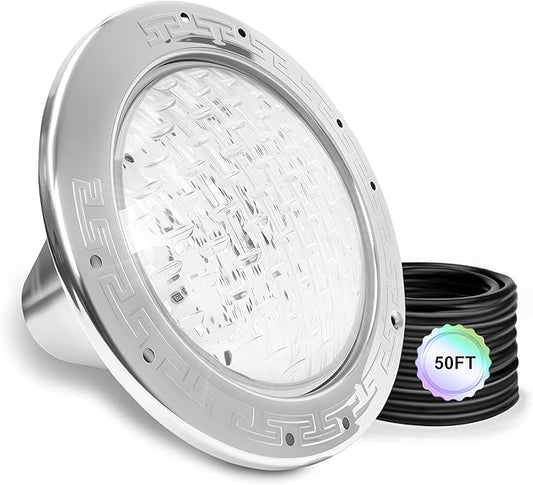 LED Pool Lights for Inground Pools, 120V Pool Lights White, 10 Inch Inground Pool Light 120v Suitable for 10 Inch Wet Niche, Underwater Pool Light, 35W, 50 Foot Cord