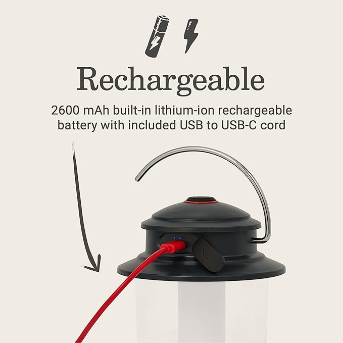 Coleman Classic Rechargeable 800L LED Lantern, Impact & Water-Resistant Lantern with Carabiner Handle & Charging Ports, Great for Camping, Power Outage, Emergencies, & More