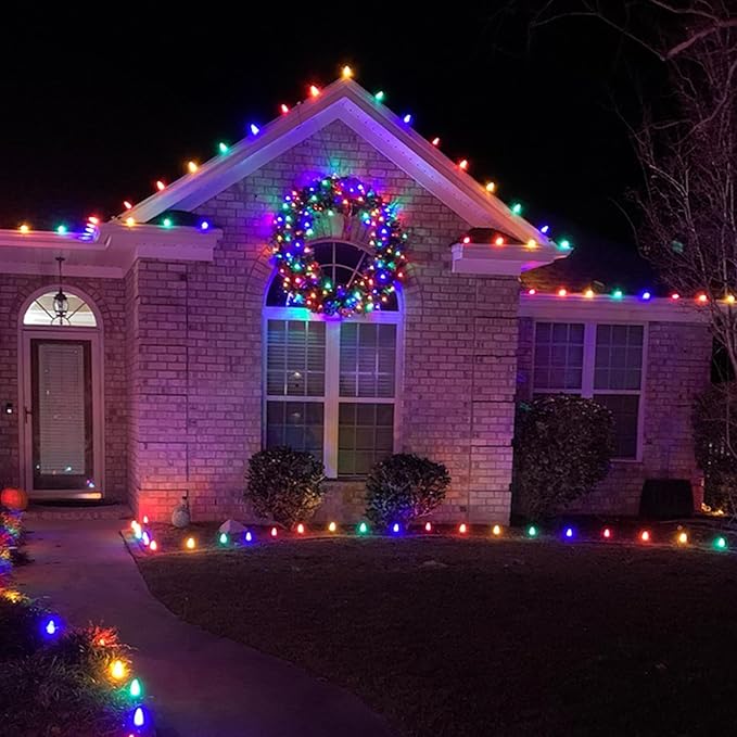 50 LED 5MM Red and Cool White Christmas Lights, 17FT Indoor/Outdoor String Light, Mini Lights for Garden, Patio, Christmas Trees - Green Wire, Commercial Grade, UL Listed