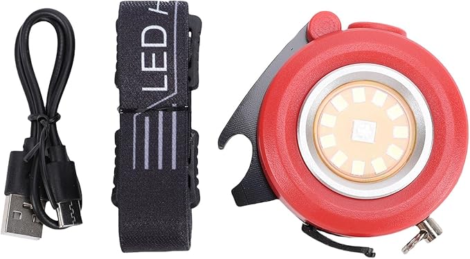 Mini Keychain Flashlight, RGB Multi Color Aluminum Work Light Portable Pocket Flashlights for Outdoor Use (Red)