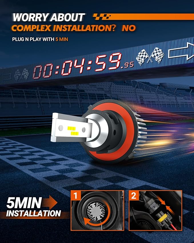 SEALIGHT fog light 𝐇𝟏3 for 𝗔𝗧𝗩𝘀 & Powersports, 8×Brighteness S1 Series Wireless 𝐇𝟏3 𝐅𝐨𝐠 Lamps 1:1 Real Size 10 Years Lifespan- Pack of 2