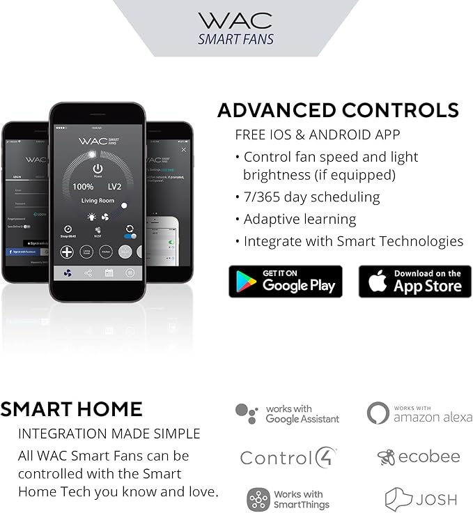 Mocha Indoor/Outdoor 3-Blade Smart Compatible Ceiling Fan 54in Matte Black with Remote Control and Wall Cradle. Works with iOS/Android, Alexa, Google Assistant, Samsung SmartThings, and Ecobee.
