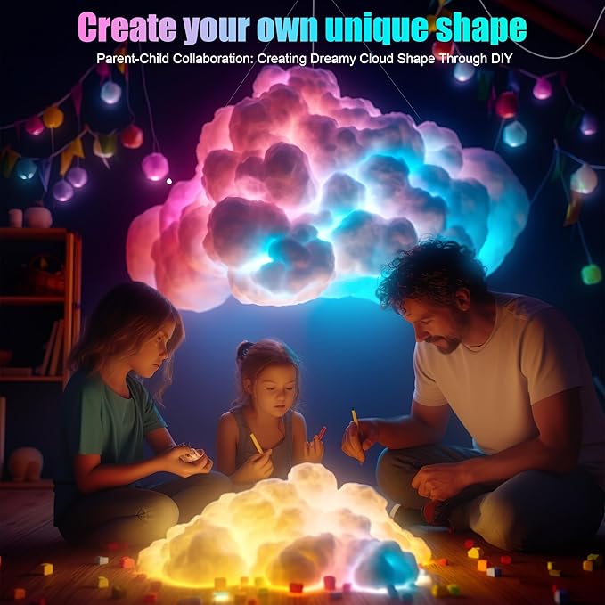 ViLSOM LED Cloud Light, RGB Cloud Lamp with IC Remote Control and APP Control Cool Lights Sync Music Color Changing Led Lights for Bedroom Ceiling Adults and Kids Modern Home & Room Decor