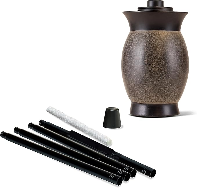TIKI Resin Jar Torch, 4-in-1 Design, 64" – Weather-Resistant Outdoor Torch for Patio, Garden & Lawn | Stone Color | Includes Long-Lasting Wick & Snuffer | Decorative Backyard & Landscaping Torch