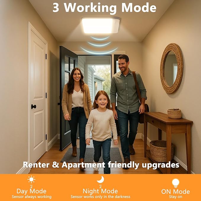 Rechargeable Closet Lights Motion Sensored - 7.8in Magnetic Battery Operated Ceiling Lights with Remote, Wireless Waterproof Shower Light Indoor for Shower Bathroom Pantry Stairs Hallway