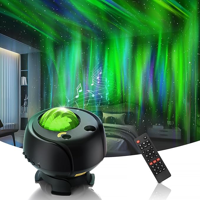 Largest Coverage Area Northern Lights,Galaxy Projector 15 Combinations,60 Light Effects Star Projector for Bedroom,Remote Night Light with Bluetooth Speaker,Timer
