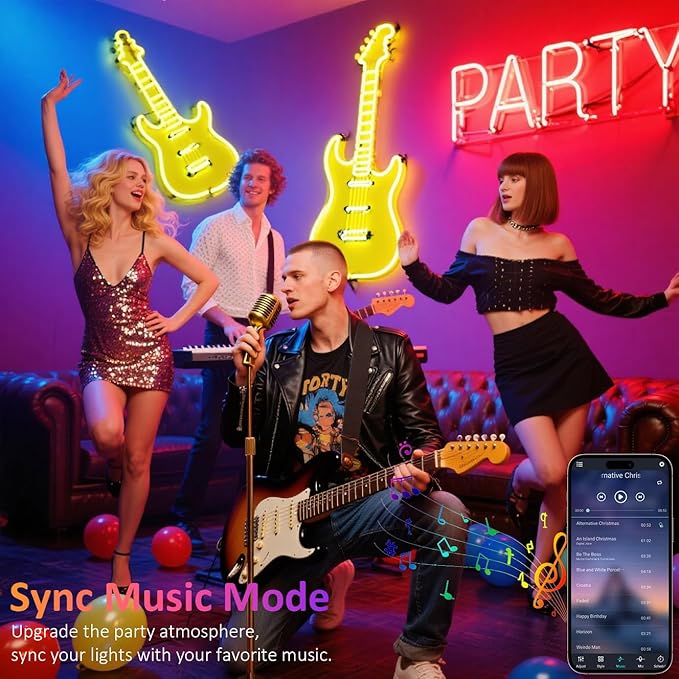 LED Neon Light Cord with Remote Control - Flexible, 150FT IP67 Waterproof, Music Sync, App-Controlled for Gaming & Bedroom Decor