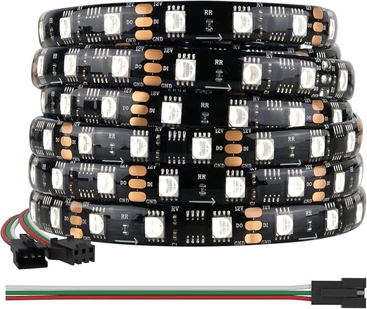 BTF-LIGHTING WS2814 IC RGBW RGB+Cool White (Similar WS2812B) Addressable DC12V 16.4FT 60LED/m 20pixel/m Flexible 4 Colors in 1 Dream Color LED Strip IP65 for Home Decor (No Adapter or Controller)