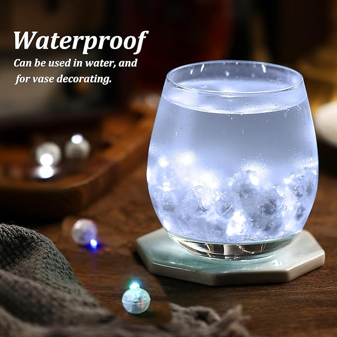 AIKEI 50pcs LED Balloon Lights,Mini Balls Lights,Long Standby Time Party Lamps,Waterproof Led Light for Paper Lantern Halloween Christmas Birthday Party Decoration White