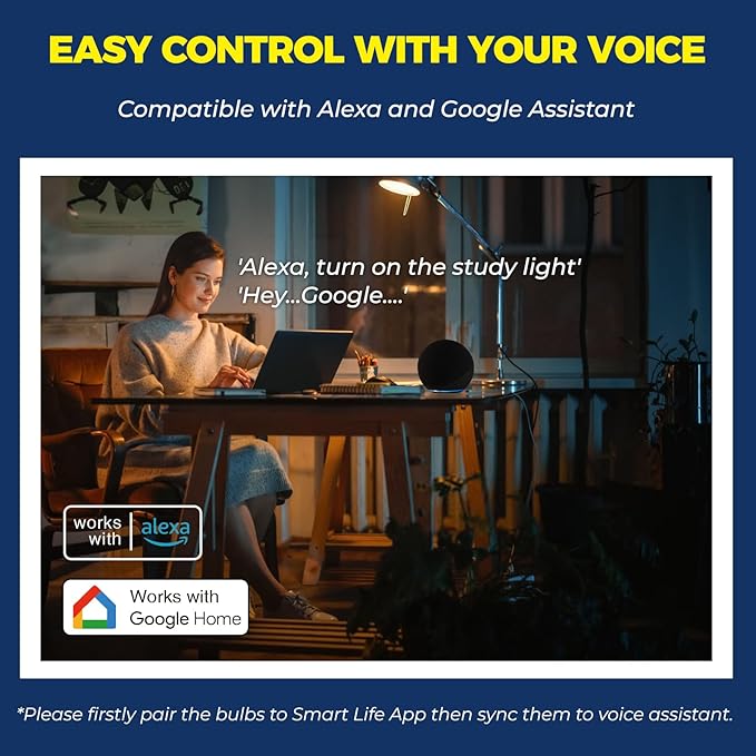 Lightinginside E12 Smart Light Bulbs 50W Equiv., G16.5 RGBCW Candelabra Chandelier Ceiling Fan Smart Bulb Works with Alexa/Google Home/SmartLife, 5W 550LM, 2.4G WiFi Bluetooth Bulb, ETL Listed, 1PC