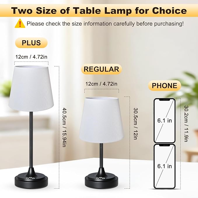 Cordless Table Lamp Rechargeable,5000mAh Battery Operated Desk Lamp,3 Colors & 7 RGB Stepless Dimmable,Touch Control Ambient Light for Bedside,Bedroom,Dining Room,Living Room,Black,WhiteShade