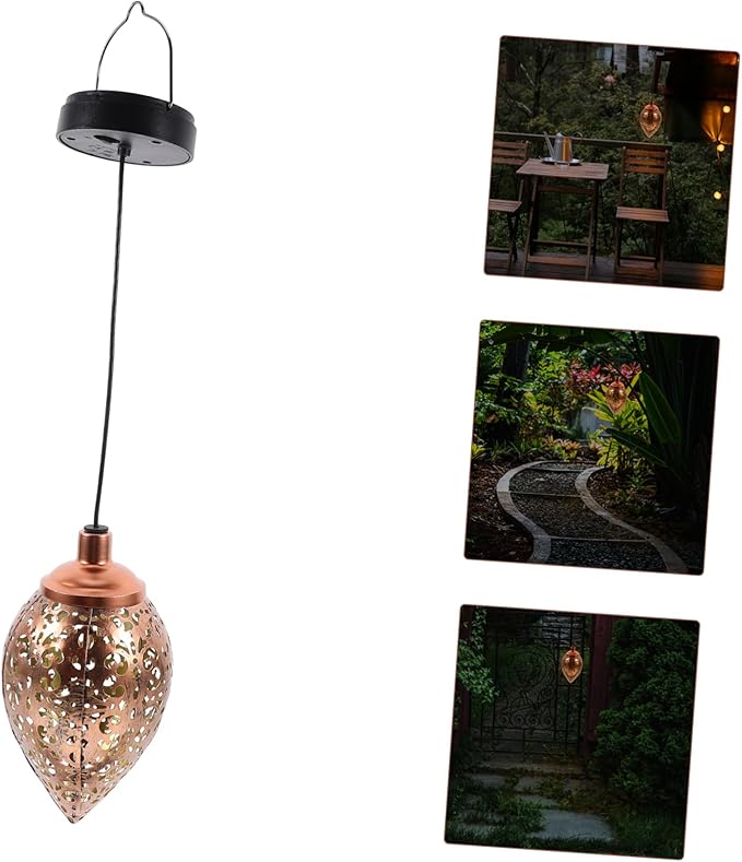 Kisangel Outdoor Waterproof Hollow Projection Lantern for Garden and Patio Solar Powered Tiki Torch Light with Flickering Flame for Yard and Lawn Decoration