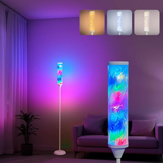 WORLD WIN 66-Inch RGB Water Ripple Floor Lamp with App Control & Music Sync