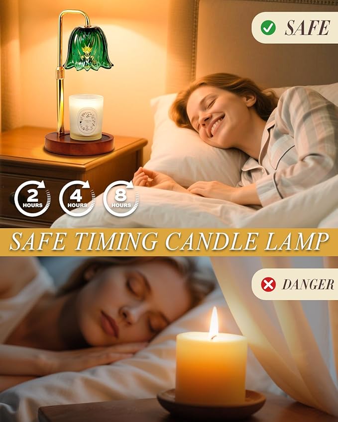 Flower Candle Warmer Lamp with Timer Dimmable, Candle Warming Lamp Height Adjustable, Birthday Gifts for Women, Candles Warmer Light for Jar Candles, Stylish Decorations