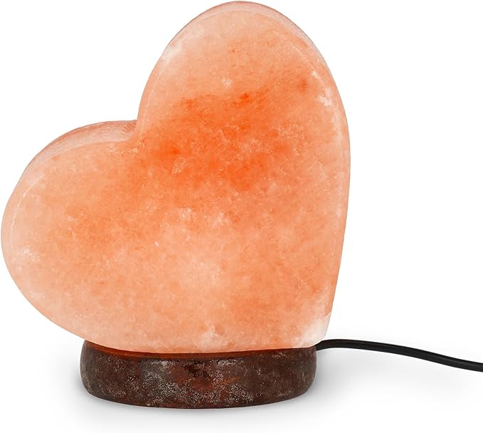 Legami - Salt lamp, chromotherapy, heart shape, luminous effect, warm white light, 100 pure natural Himalayan salt, 11 x 12 x 7.5 cm