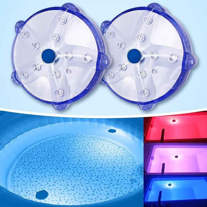 Floating Pool Lights, Upgraded Pool Light That Float, Starfish Pools Lights for Above Inground Pools, IP68 Waterproof Color Changing Magnetic Pond Light for Hot tub,Bathtub,Halloween,Christmas-2pcs