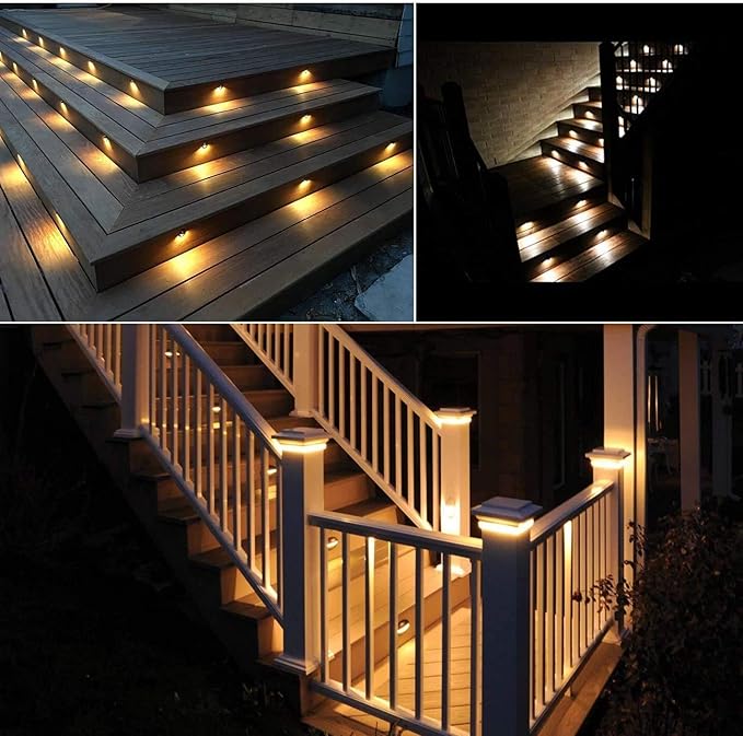 LED Stair Light Low Voltage Waterproof IP65 Outdoor F1.38 Wood Recessed LED Deck Lighting Yard Garden Patio Step Landscape Pathway Decor Lamp, Bronze (30pcs,Warm White)