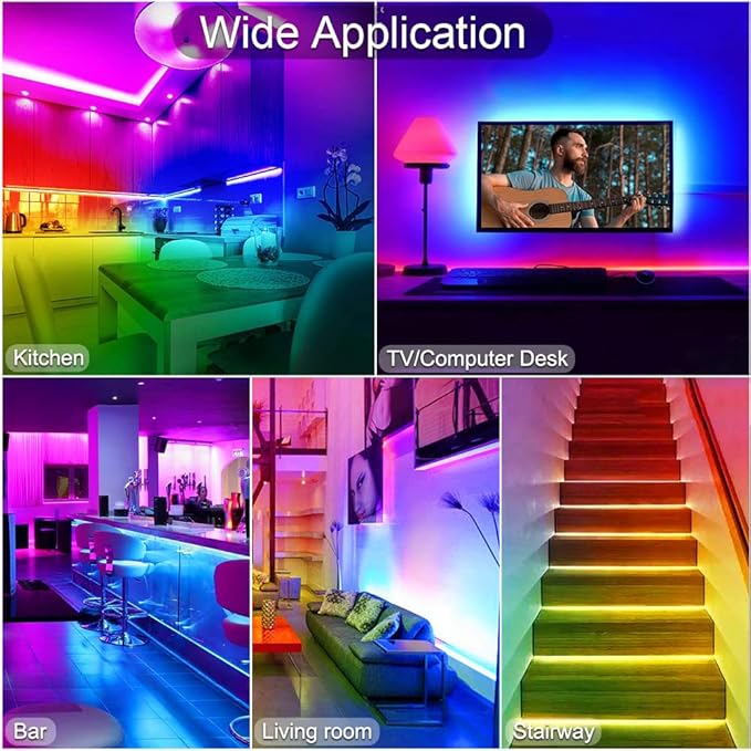 INDARUN 24V RGB Smart IC COB Led Strip Light 16.4ft/5M, 720LEDs/M 12mm Width, Christmas Light, Color Chasing Addressable Flexible Led Tape Light for TV Backlight(Without Controller&Adapter)