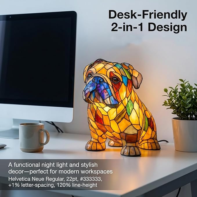 Rainbow Puppy Lamp Stained Glass Dog Night Light 3D Retro Stained Resin Rainbow Pup Lights Charge Powered Table Lamp Puppy Glow Lamps for Home Bedroom Desk (H)