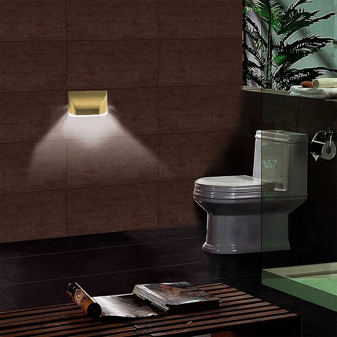 LED Intelligent Keyhole Light Lamp Door Lock Sensor Lamp - Battery Operated Auto Sensor Motion Detector with 4 LED for Key Hole/Door Lock (Gold)