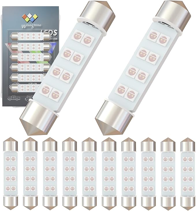 DC 24V 44mm 578 LED Bulb Pink Purple 211-2 569 561 Festoon LED Car Bulbs for Truck Marine Boat Interior Map Trunk Lights(Pack 12)