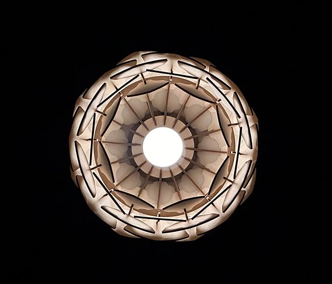 EIGEN Wood Pendant Lights Kitchen Island, Mini Chandeliers for Dining Room, Kitchen & Bedroom - Hanging Lamp Pendant Light Fixtures with Ceiling Mount and E26 Holder (Pinecone - Natural)