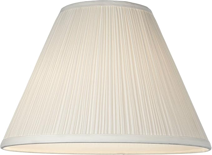 Set of 2 White Pleated Large Empire Lamp Shades 6.5" Top x 15" Bottom x 11" High (Spider) Replacement with Harp and Finial - Springcrest