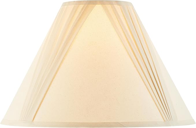 Aspen Creative 32100 French V-drape Pleated Spider Construction Lamp Shade, Ivory Cotton Fabric, 6"Top x 17"Bottom x 12"Slant