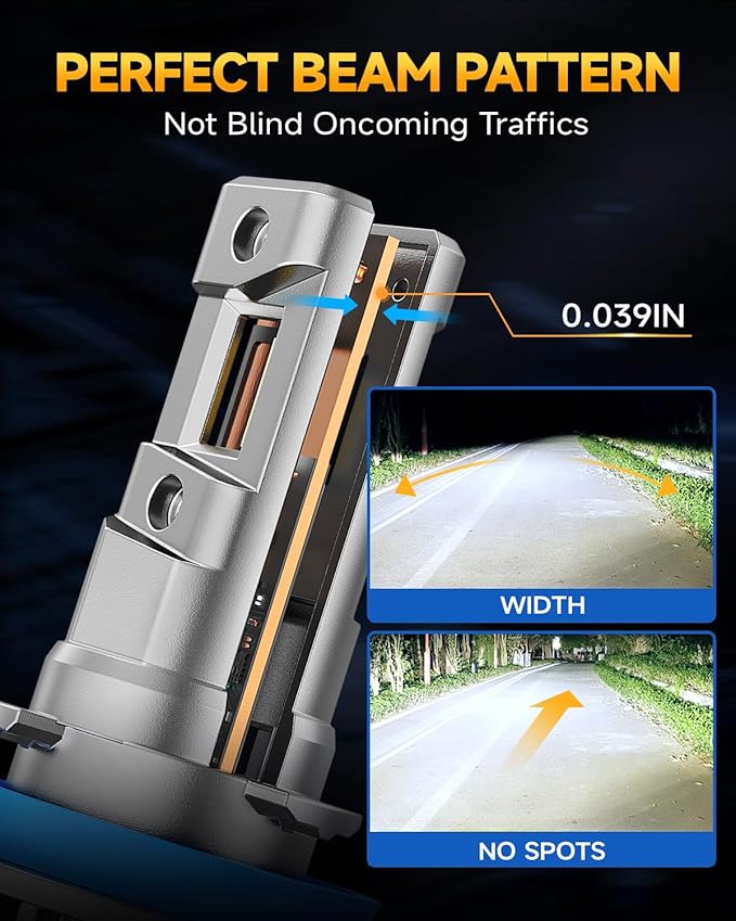 Ursprung H11 led Bulbs,900% 36000LM Brightness H8 H9 Bulbs,6500K Cool White,Plug and Play,Halogen Replacement fog bulb,Quick Installation,Pack of 2