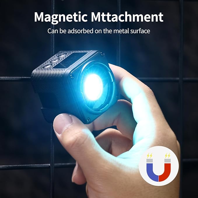 ULANZI LM18 Vlogging Light Mini LED Action Camera Video Light Photography for DJI Osmo 3/4/5, ULANZI L3 RGB LED Video Light, Magnetic Camera Lighting Kit Mini Cube COB Photography Fill Light