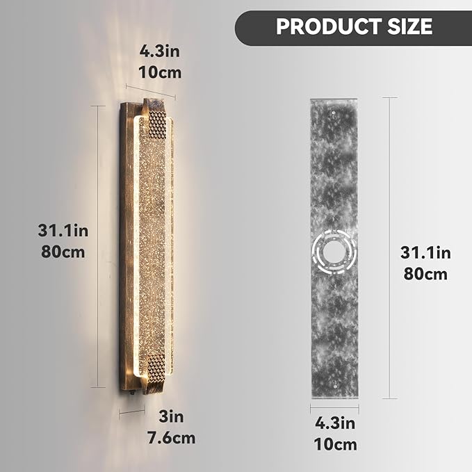 camuucci Dusk to Dawn Outdoor Light, 31.1 Inch LED Porch Lights Outdoor Waterproof Modern Outside Sconce Wall Mount for Doorway Hallway Porch Patio Yard Doorway Bronze