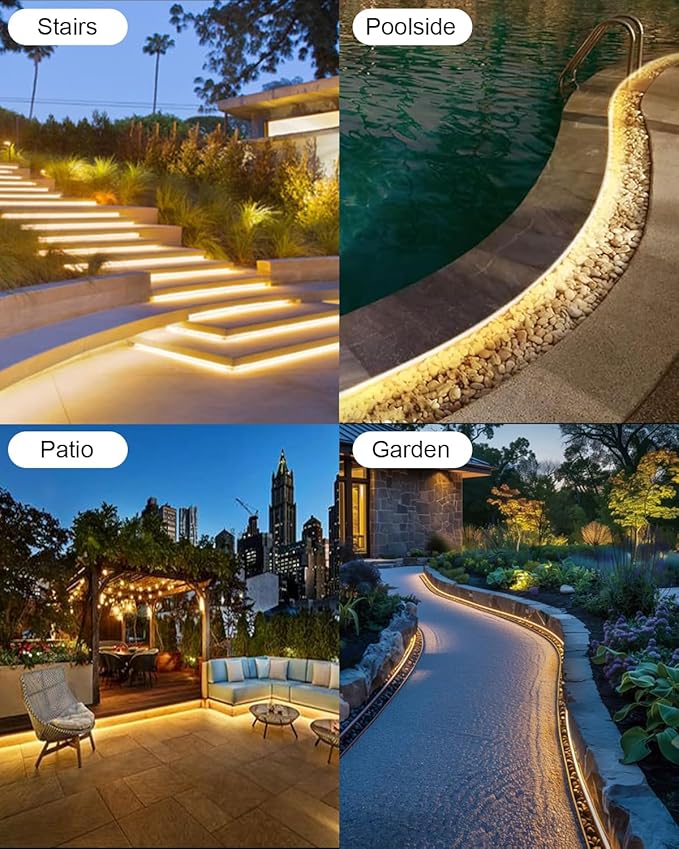 60ft Total (3x20ft) - 3 Pack Solar Light Strip Outdoor Waterproof, 8 Mode with Remote Timer and Auto On/Off, Self-Adhesive, Perfect for Yard, Garden, Porch and Sidewalk Decor, Warm White