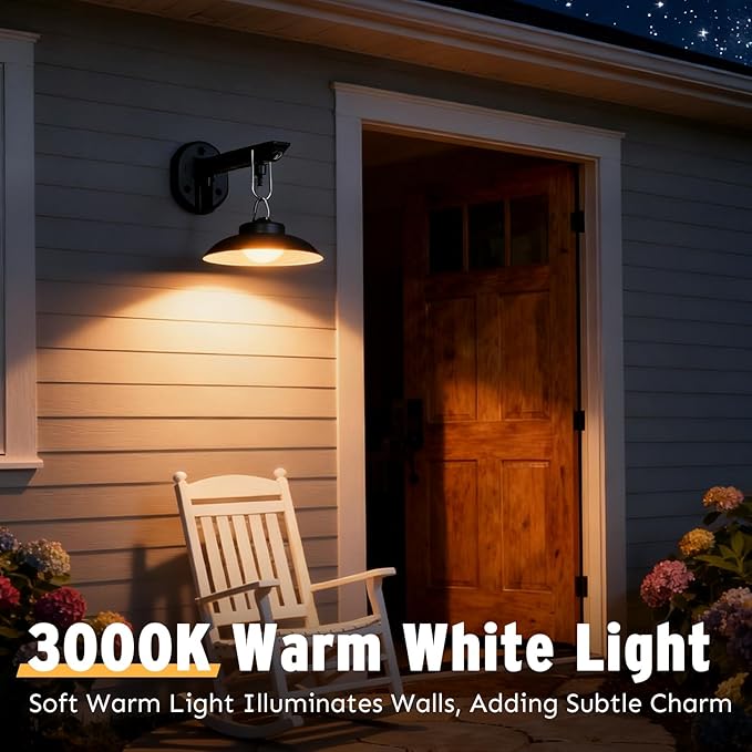 200lm Solar Barn Lights Outdoor with 3 Lighting Modes & Motion Sensor, No Wiring Needed, Solar Wall Lights Outdoor Waterproof, Farmhouse Exterior Wall Sconce, Outdoor Light Fixtures for Garage(4 Pack)