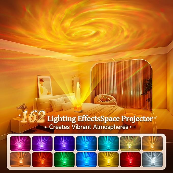 Space Projector for Bedroom, 18 Colors Hologram Cube Galaxy Projector for Bedroom, Dimmable Galaxy Light Projector for Bedroom,Remote Galaxy Lamp for Bedroom,Kids Night Light Projector for Teen Gifts
