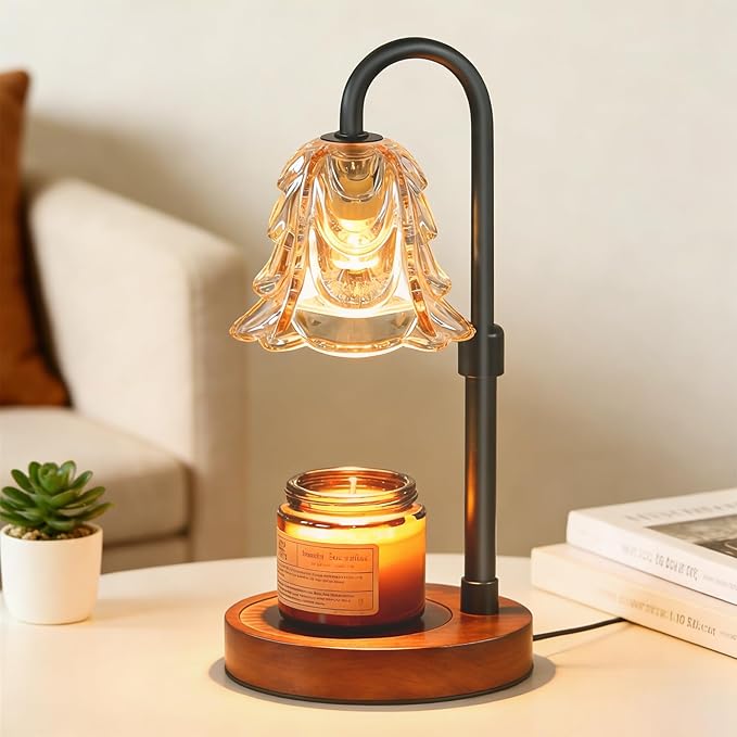 Candle Warmer Lamp Timer Dimmable, Adjustable Brightness&Timer, Smart Candle Melter, Safe&Fast Wax Warmer for Bedroom, Gifts