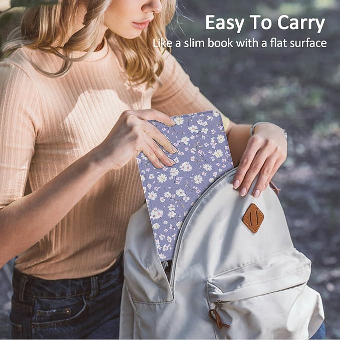 Case for (2023/2021 Released 13th/11th Generation) 10/10 Plus, Slim Lightweight Folio Book Cute Auto Wake/Sleep Smart Cover for Tablet 10.1" (Flower Purple)