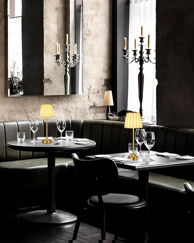 Portable Led Cordless Lamp Table Light 2 Pack, Rechargeable 6000mAh Battery Outdoor Table Lamp for Dinning Restaurant Patio Bedroom Camping, IP54 Waterproof, Dimmable