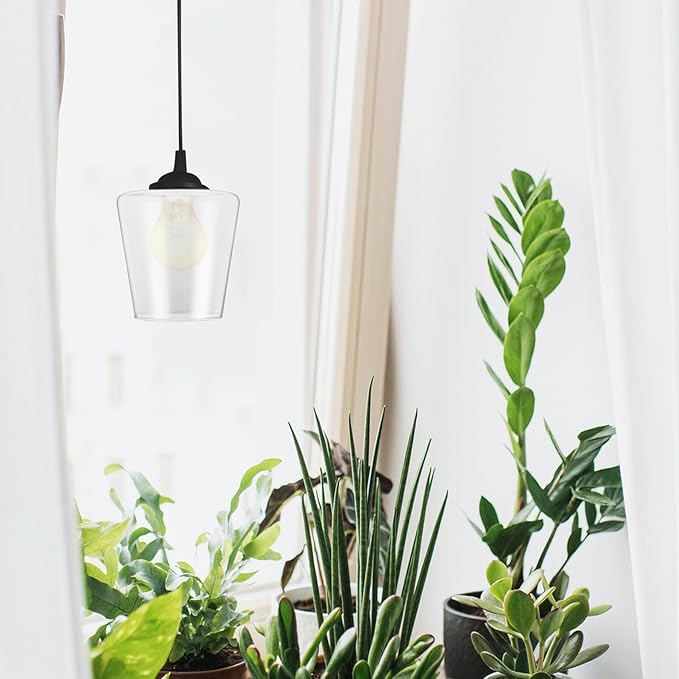 DOITOOL Cylinder Glass Lamp Shade Replacement for Sockets Clear Cylinder Glass Cover for Pendant Chandelier Wall Sconce Table Lamps Soft Glow Diffusion Compatible Lighting Accessory