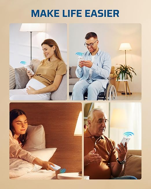 DEWENWILS Remote Control Outlet Plug, 15A/1875W Wireless Light Switch for Lamps, Lights, Household Appliances, Remote Light Switch 100 FT RF Signal, No Wiring Needed