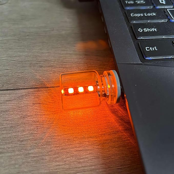USB LED Car Interior Atmosphere Lights,USB Retro Car Lamps,Plug-in USB Automotive Light,Touch Control LED Night Light,Mini LED Bulb Lamp for Car, Bedroom, Hallway,Living Room,Computer
